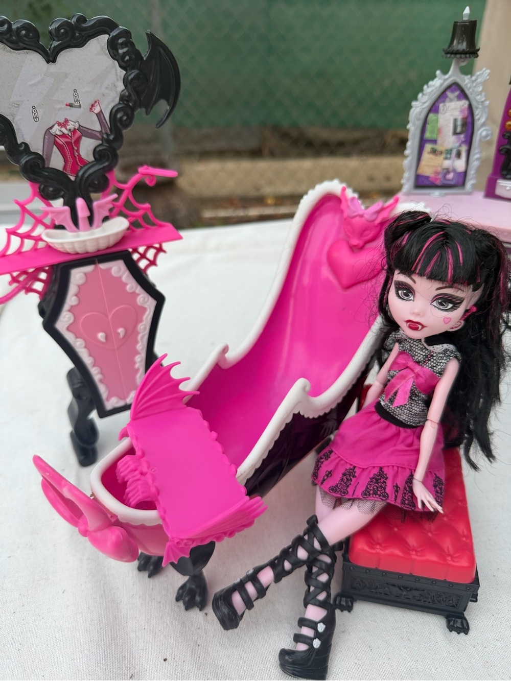 Monster High Draculora doll and Doll Furniture set